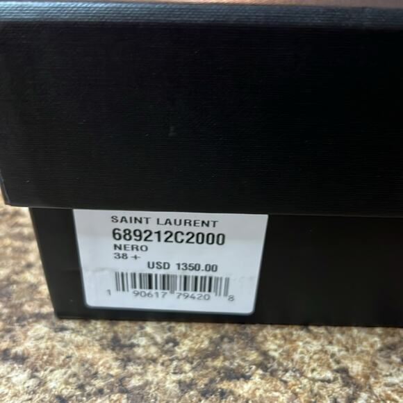 Saint Laurent Silver Monogram Niki Booties In Black Suede  EU 38.5 US 8.5 - Picture 11 of 12